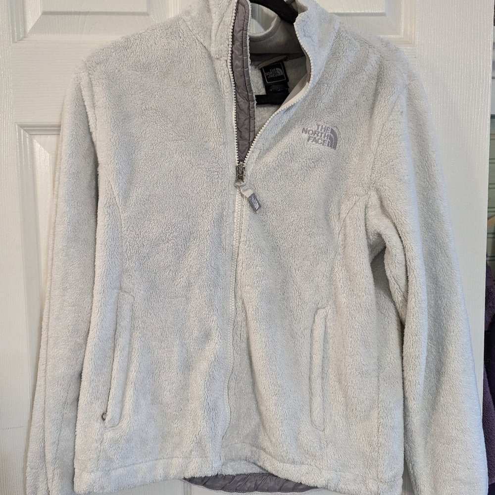 North face white zip up